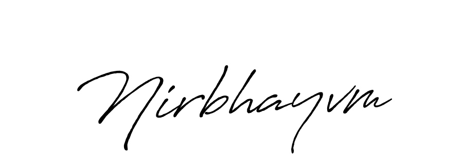 How to make Nirbhayvm signature? Antro_Vectra_Bolder is a professional autograph style. Create handwritten signature for Nirbhayvm name. Nirbhayvm signature style 7 images and pictures png