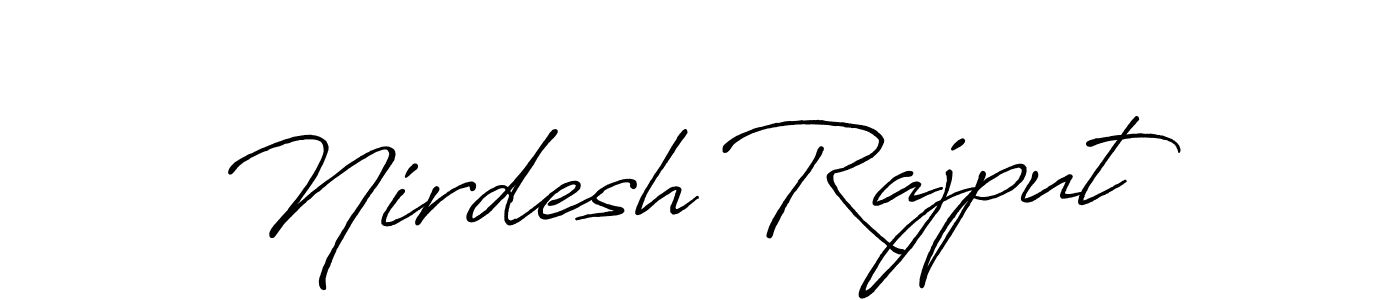 Make a beautiful signature design for name Nirdesh Rajput. With this signature (Antro_Vectra_Bolder) style, you can create a handwritten signature for free. Nirdesh Rajput signature style 7 images and pictures png