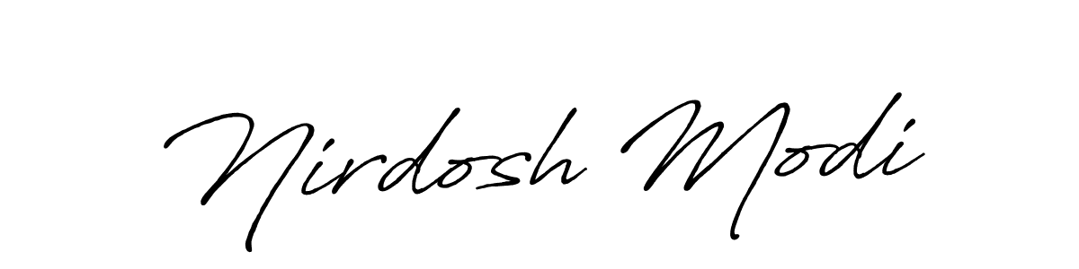 Use a signature maker to create a handwritten signature online. With this signature software, you can design (Antro_Vectra_Bolder) your own signature for name Nirdosh Modi. Nirdosh Modi signature style 7 images and pictures png