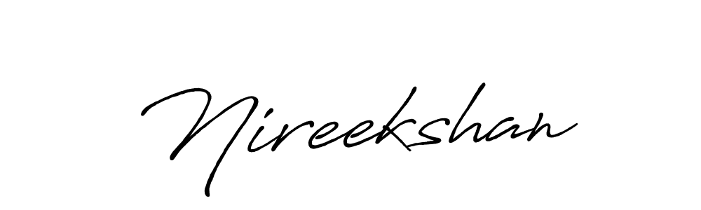 Similarly Antro_Vectra_Bolder is the best handwritten signature design. Signature creator online .You can use it as an online autograph creator for name Nireekshan. Nireekshan signature style 7 images and pictures png