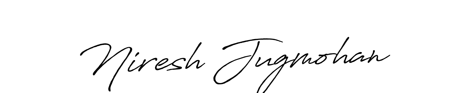 Antro_Vectra_Bolder is a professional signature style that is perfect for those who want to add a touch of class to their signature. It is also a great choice for those who want to make their signature more unique. Get Niresh Jugmohan name to fancy signature for free. Niresh Jugmohan signature style 7 images and pictures png