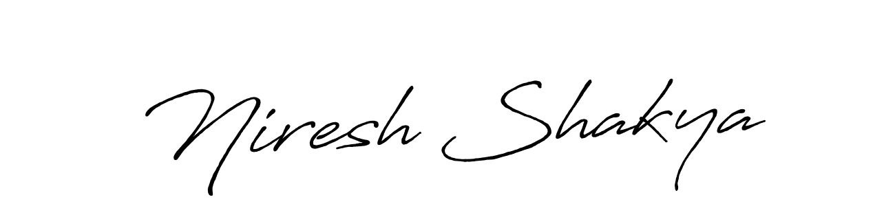 Use a signature maker to create a handwritten signature online. With this signature software, you can design (Antro_Vectra_Bolder) your own signature for name Niresh Shakya. Niresh Shakya signature style 7 images and pictures png