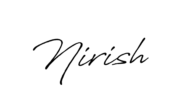 if you are searching for the best signature style for your name Nirish. so please give up your signature search. here we have designed multiple signature styles  using Antro_Vectra_Bolder. Nirish signature style 7 images and pictures png