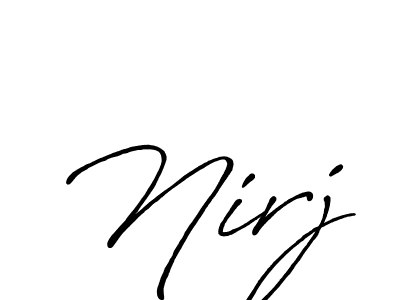 How to make Nirj name signature. Use Antro_Vectra_Bolder style for creating short signs online. This is the latest handwritten sign. Nirj signature style 7 images and pictures png
