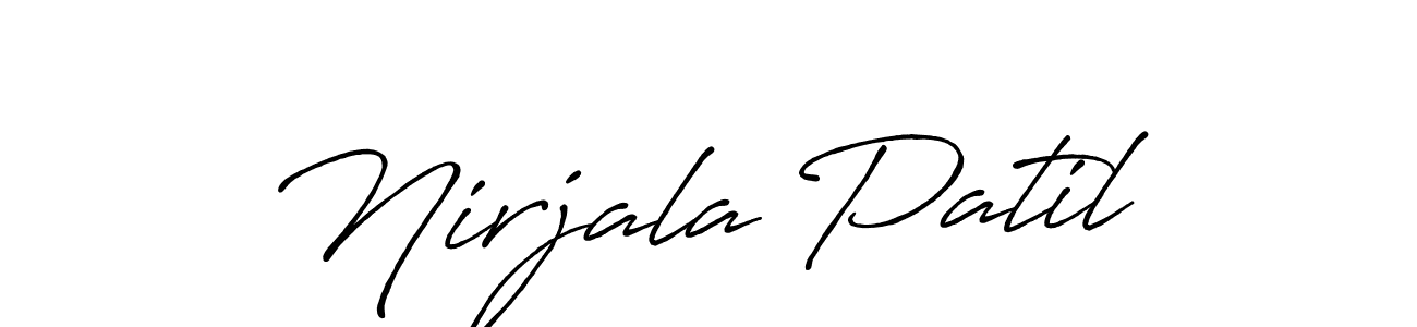 You should practise on your own different ways (Antro_Vectra_Bolder) to write your name (Nirjala Patil) in signature. don't let someone else do it for you. Nirjala Patil signature style 7 images and pictures png