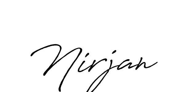 How to make Nirjan signature? Antro_Vectra_Bolder is a professional autograph style. Create handwritten signature for Nirjan name. Nirjan signature style 7 images and pictures png