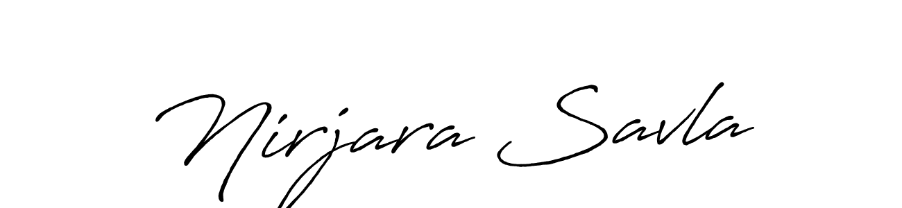 Design your own signature with our free online signature maker. With this signature software, you can create a handwritten (Antro_Vectra_Bolder) signature for name Nirjara Savla. Nirjara Savla signature style 7 images and pictures png