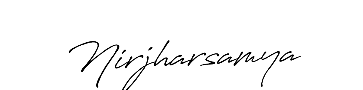 Create a beautiful signature design for name Nirjharsamya. With this signature (Antro_Vectra_Bolder) fonts, you can make a handwritten signature for free. Nirjharsamya signature style 7 images and pictures png
