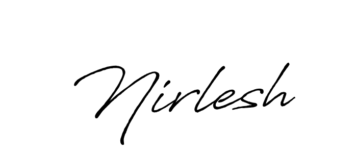 How to make Nirlesh name signature. Use Antro_Vectra_Bolder style for creating short signs online. This is the latest handwritten sign. Nirlesh signature style 7 images and pictures png