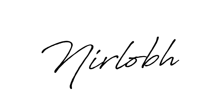 How to make Nirlobh name signature. Use Antro_Vectra_Bolder style for creating short signs online. This is the latest handwritten sign. Nirlobh signature style 7 images and pictures png