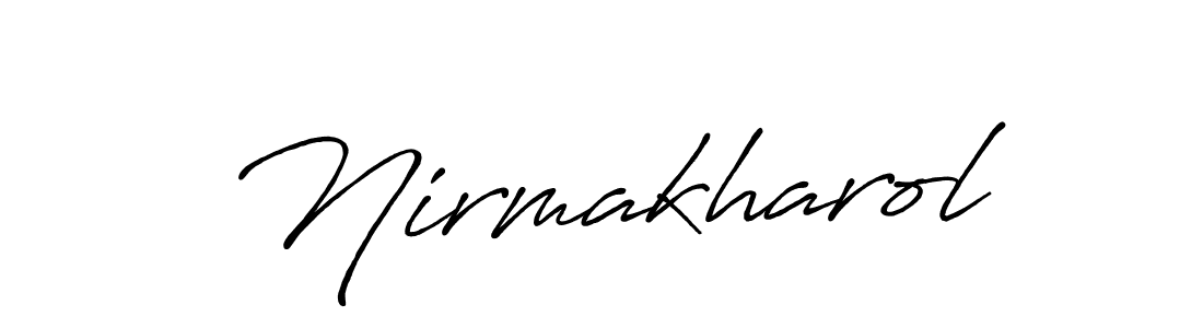 Use a signature maker to create a handwritten signature online. With this signature software, you can design (Antro_Vectra_Bolder) your own signature for name Nirmakharol. Nirmakharol signature style 7 images and pictures png