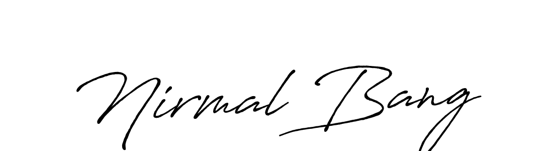 if you are searching for the best signature style for your name Nirmal Bang. so please give up your signature search. here we have designed multiple signature styles  using Antro_Vectra_Bolder. Nirmal Bang signature style 7 images and pictures png