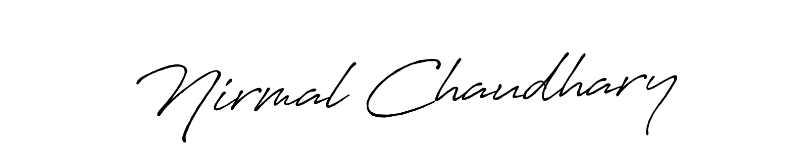 How to make Nirmal Chaudhary signature? Antro_Vectra_Bolder is a professional autograph style. Create handwritten signature for Nirmal Chaudhary name. Nirmal Chaudhary signature style 7 images and pictures png