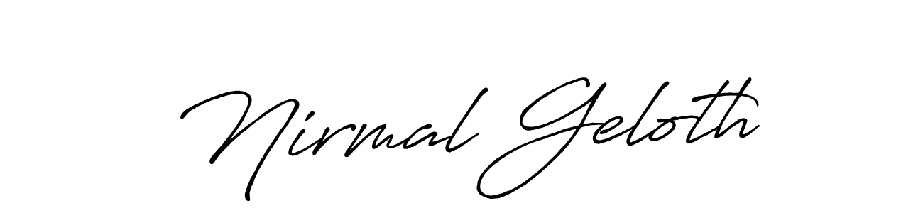 Make a short Nirmal Geloth signature style. Manage your documents anywhere anytime using Antro_Vectra_Bolder. Create and add eSignatures, submit forms, share and send files easily. Nirmal Geloth signature style 7 images and pictures png