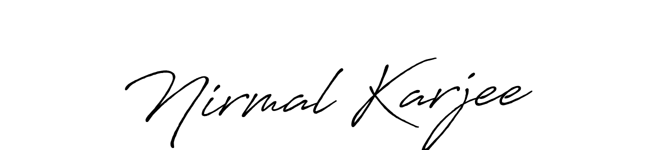 Also we have Nirmal Karjee name is the best signature style. Create professional handwritten signature collection using Antro_Vectra_Bolder autograph style. Nirmal Karjee signature style 7 images and pictures png