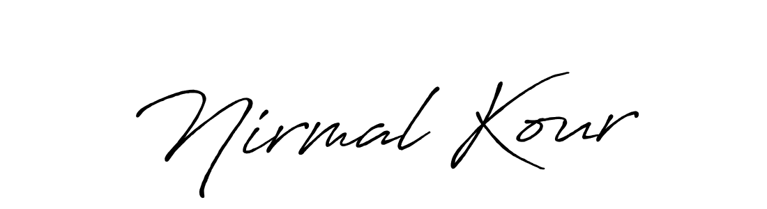 Create a beautiful signature design for name Nirmal Kour. With this signature (Antro_Vectra_Bolder) fonts, you can make a handwritten signature for free. Nirmal Kour signature style 7 images and pictures png