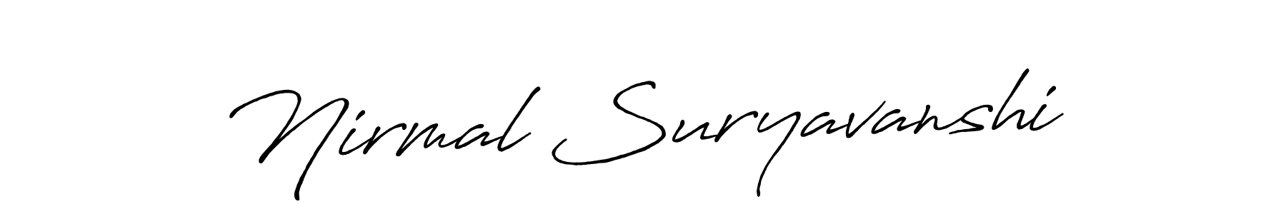 You can use this online signature creator to create a handwritten signature for the name Nirmal Suryavanshi. This is the best online autograph maker. Nirmal Suryavanshi signature style 7 images and pictures png