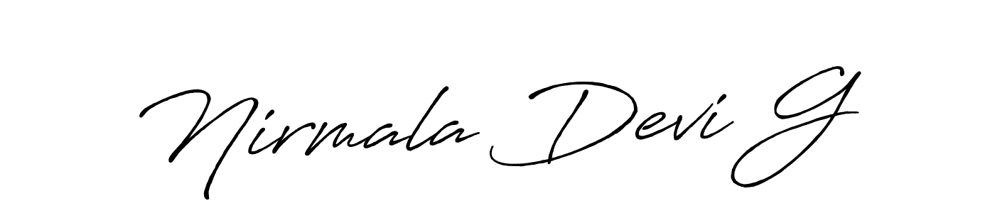 You should practise on your own different ways (Antro_Vectra_Bolder) to write your name (Nirmala Devi G) in signature. don't let someone else do it for you. Nirmala Devi G signature style 7 images and pictures png