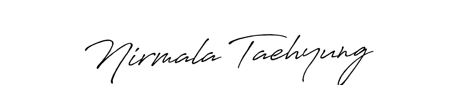 if you are searching for the best signature style for your name Nirmala Taehyung. so please give up your signature search. here we have designed multiple signature styles  using Antro_Vectra_Bolder. Nirmala Taehyung signature style 7 images and pictures png