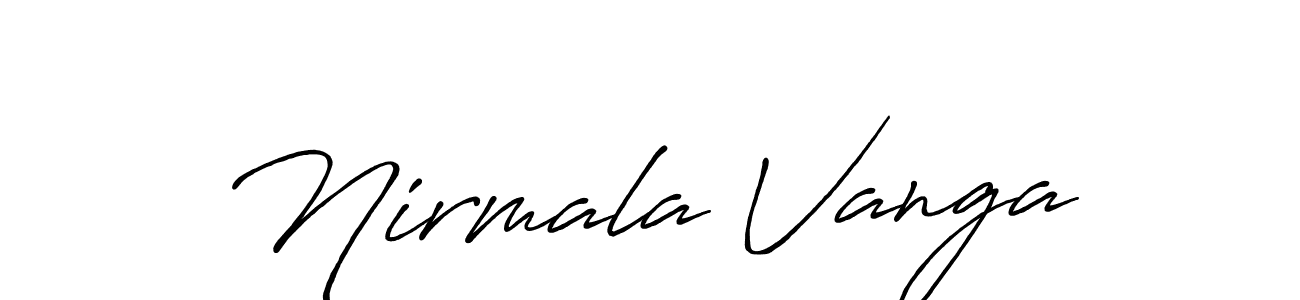 if you are searching for the best signature style for your name Nirmala Vanga. so please give up your signature search. here we have designed multiple signature styles  using Antro_Vectra_Bolder. Nirmala Vanga signature style 7 images and pictures png