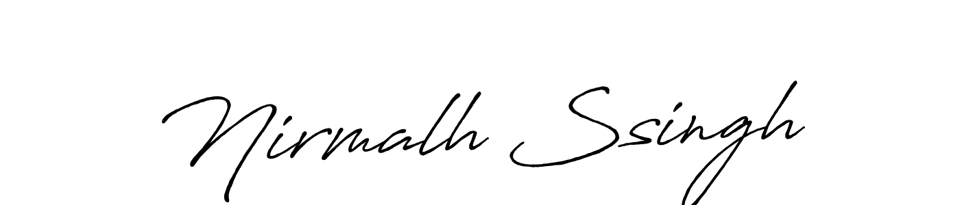 How to make Nirmalh Ssingh name signature. Use Antro_Vectra_Bolder style for creating short signs online. This is the latest handwritten sign. Nirmalh Ssingh signature style 7 images and pictures png