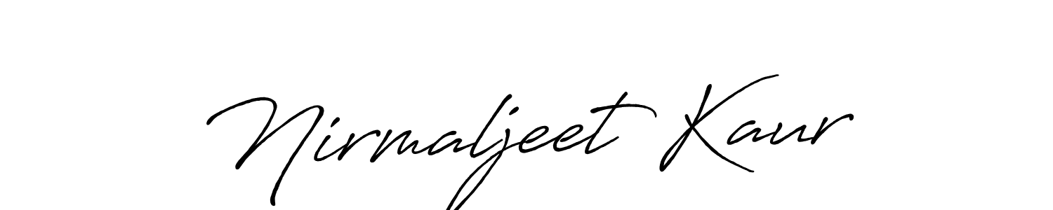 How to make Nirmaljeet Kaur signature? Antro_Vectra_Bolder is a professional autograph style. Create handwritten signature for Nirmaljeet Kaur name. Nirmaljeet Kaur signature style 7 images and pictures png