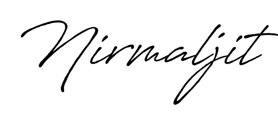 Upgrade your professional image with Nirmaljit signature created with Antro_Vectra_Bolder font. Fast, free, and watermark-free download. Nirmaljit signature style 7 images and pictures png