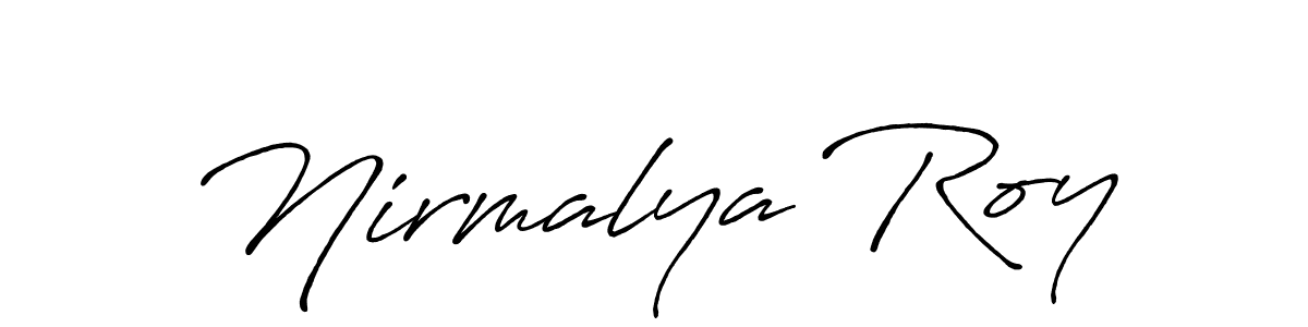 Also You can easily find your signature by using the search form. We will create Nirmalya Roy name handwritten signature images for you free of cost using Antro_Vectra_Bolder sign style. Nirmalya Roy signature style 7 images and pictures png