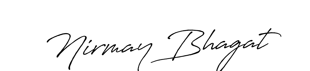 You should practise on your own different ways (Antro_Vectra_Bolder) to write your name (Nirmay Bhagat) in signature. don't let someone else do it for you. Nirmay Bhagat signature style 7 images and pictures png
