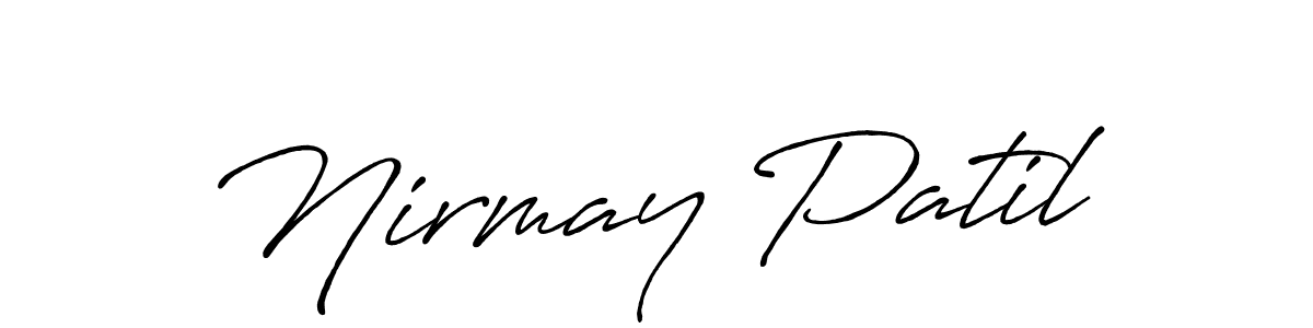 Design your own signature with our free online signature maker. With this signature software, you can create a handwritten (Antro_Vectra_Bolder) signature for name Nirmay Patil. Nirmay Patil signature style 7 images and pictures png