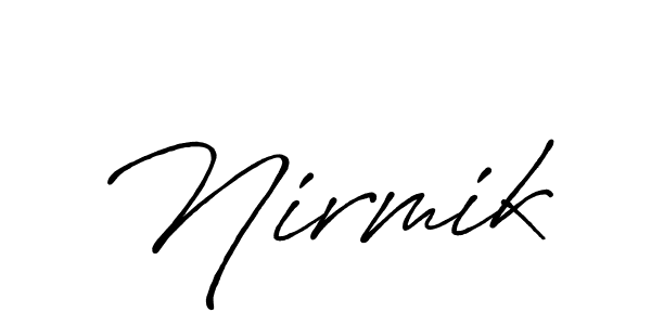 Make a beautiful signature design for name Nirmik. With this signature (Antro_Vectra_Bolder) style, you can create a handwritten signature for free. Nirmik signature style 7 images and pictures png