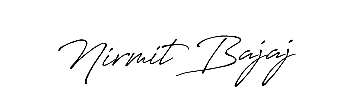 Make a beautiful signature design for name Nirmit Bajaj. With this signature (Antro_Vectra_Bolder) style, you can create a handwritten signature for free. Nirmit Bajaj signature style 7 images and pictures png