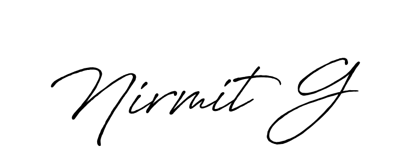 This is the best signature style for the Nirmit G name. Also you like these signature font (Antro_Vectra_Bolder). Mix name signature. Nirmit G signature style 7 images and pictures png