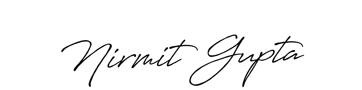 Nirmit Gupta stylish signature style. Best Handwritten Sign (Antro_Vectra_Bolder) for my name. Handwritten Signature Collection Ideas for my name Nirmit Gupta. Nirmit Gupta signature style 7 images and pictures png