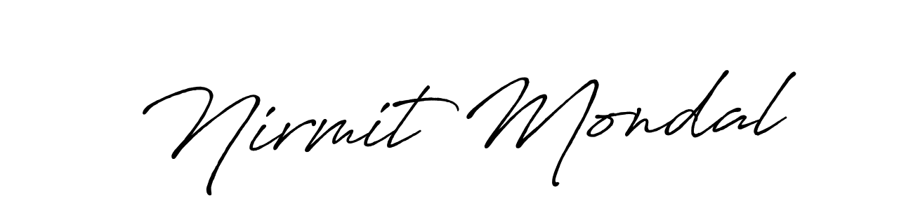 Similarly Antro_Vectra_Bolder is the best handwritten signature design. Signature creator online .You can use it as an online autograph creator for name Nirmit Mondal. Nirmit Mondal signature style 7 images and pictures png
