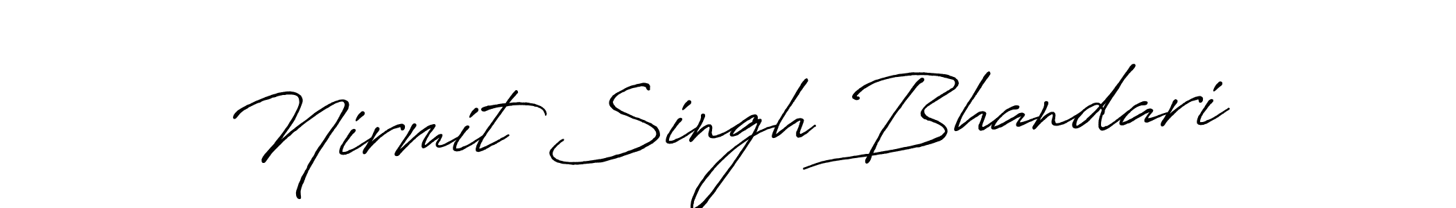 The best way (Antro_Vectra_Bolder) to make a short signature is to pick only two or three words in your name. The name Nirmit Singh Bhandari include a total of six letters. For converting this name. Nirmit Singh Bhandari signature style 7 images and pictures png