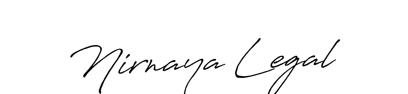 Make a beautiful signature design for name Nirnaya Legal. With this signature (Antro_Vectra_Bolder) style, you can create a handwritten signature for free. Nirnaya Legal signature style 7 images and pictures png