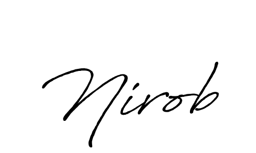 You should practise on your own different ways (Antro_Vectra_Bolder) to write your name (Nirob) in signature. don't let someone else do it for you. Nirob signature style 7 images and pictures png