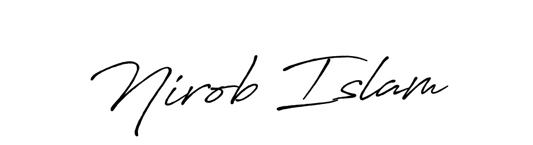 Make a beautiful signature design for name Nirob Islam. With this signature (Antro_Vectra_Bolder) style, you can create a handwritten signature for free. Nirob Islam signature style 7 images and pictures png