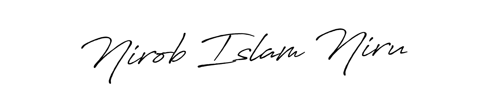 Create a beautiful signature design for name Nirob Islam Niru. With this signature (Antro_Vectra_Bolder) fonts, you can make a handwritten signature for free. Nirob Islam Niru signature style 7 images and pictures png