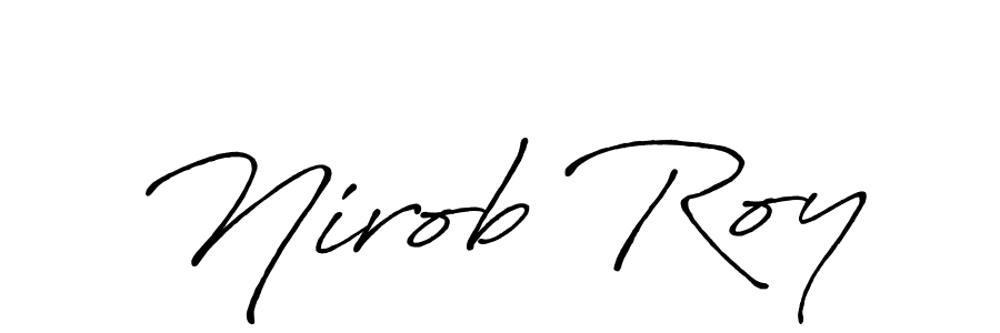 if you are searching for the best signature style for your name Nirob Roy. so please give up your signature search. here we have designed multiple signature styles  using Antro_Vectra_Bolder. Nirob Roy signature style 7 images and pictures png