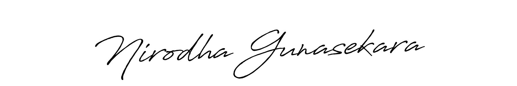 Create a beautiful signature design for name Nirodha Gunasekara. With this signature (Antro_Vectra_Bolder) fonts, you can make a handwritten signature for free. Nirodha Gunasekara signature style 7 images and pictures png