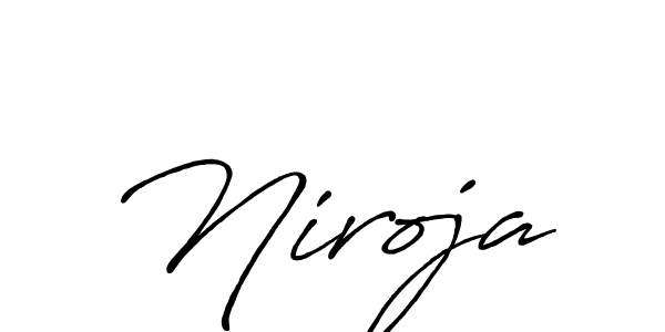 The best way (Antro_Vectra_Bolder) to make a short signature is to pick only two or three words in your name. The name Niroja include a total of six letters. For converting this name. Niroja signature style 7 images and pictures png