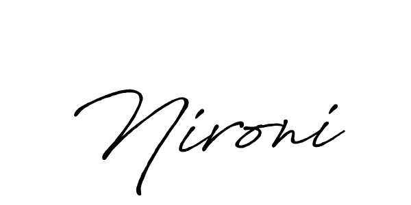 Nironi stylish signature style. Best Handwritten Sign (Antro_Vectra_Bolder) for my name. Handwritten Signature Collection Ideas for my name Nironi. Nironi signature style 7 images and pictures png