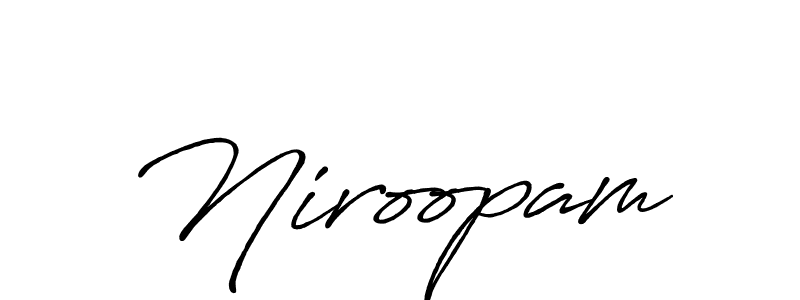 How to make Niroopam signature? Antro_Vectra_Bolder is a professional autograph style. Create handwritten signature for Niroopam name. Niroopam signature style 7 images and pictures png