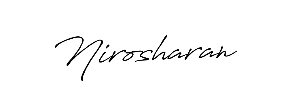 Create a beautiful signature design for name Nirosharan. With this signature (Antro_Vectra_Bolder) fonts, you can make a handwritten signature for free. Nirosharan signature style 7 images and pictures png