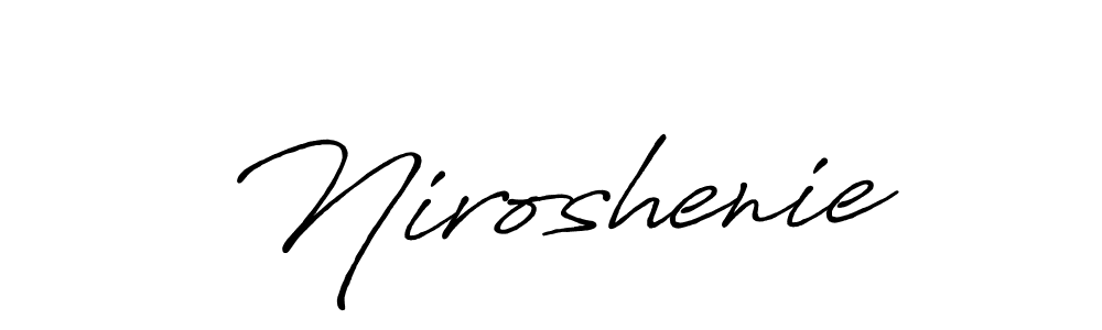 Similarly Antro_Vectra_Bolder is the best handwritten signature design. Signature creator online .You can use it as an online autograph creator for name Niroshenie. Niroshenie signature style 7 images and pictures png
