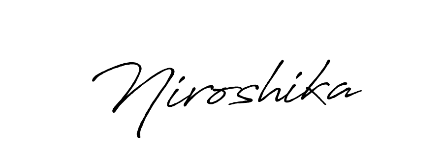 How to make Niroshika signature? Antro_Vectra_Bolder is a professional autograph style. Create handwritten signature for Niroshika name. Niroshika signature style 7 images and pictures png