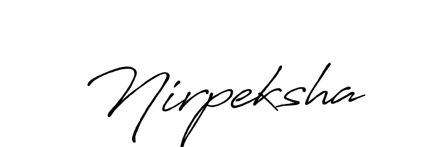 The best way (Antro_Vectra_Bolder) to make a short signature is to pick only two or three words in your name. The name Nirpeksha include a total of six letters. For converting this name. Nirpeksha signature style 7 images and pictures png