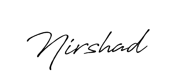 Use a signature maker to create a handwritten signature online. With this signature software, you can design (Antro_Vectra_Bolder) your own signature for name Nirshad. Nirshad signature style 7 images and pictures png